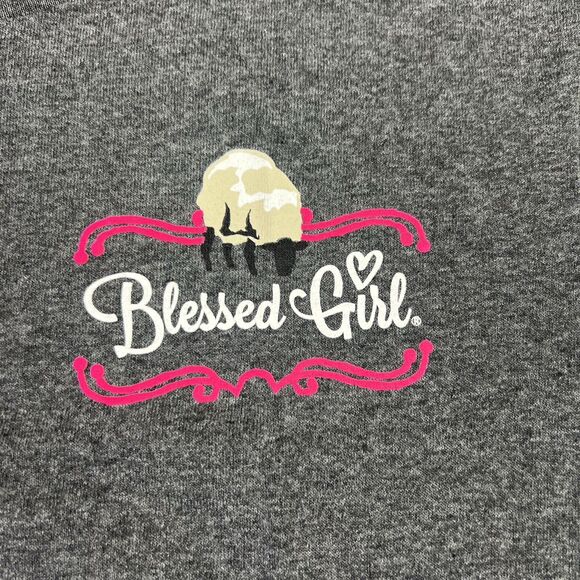 Blessed Girl "Walk by Faith Not By Sight 2 Cor 5:7' Gray Womens T-Shirt Size S - Picture 2 of 8